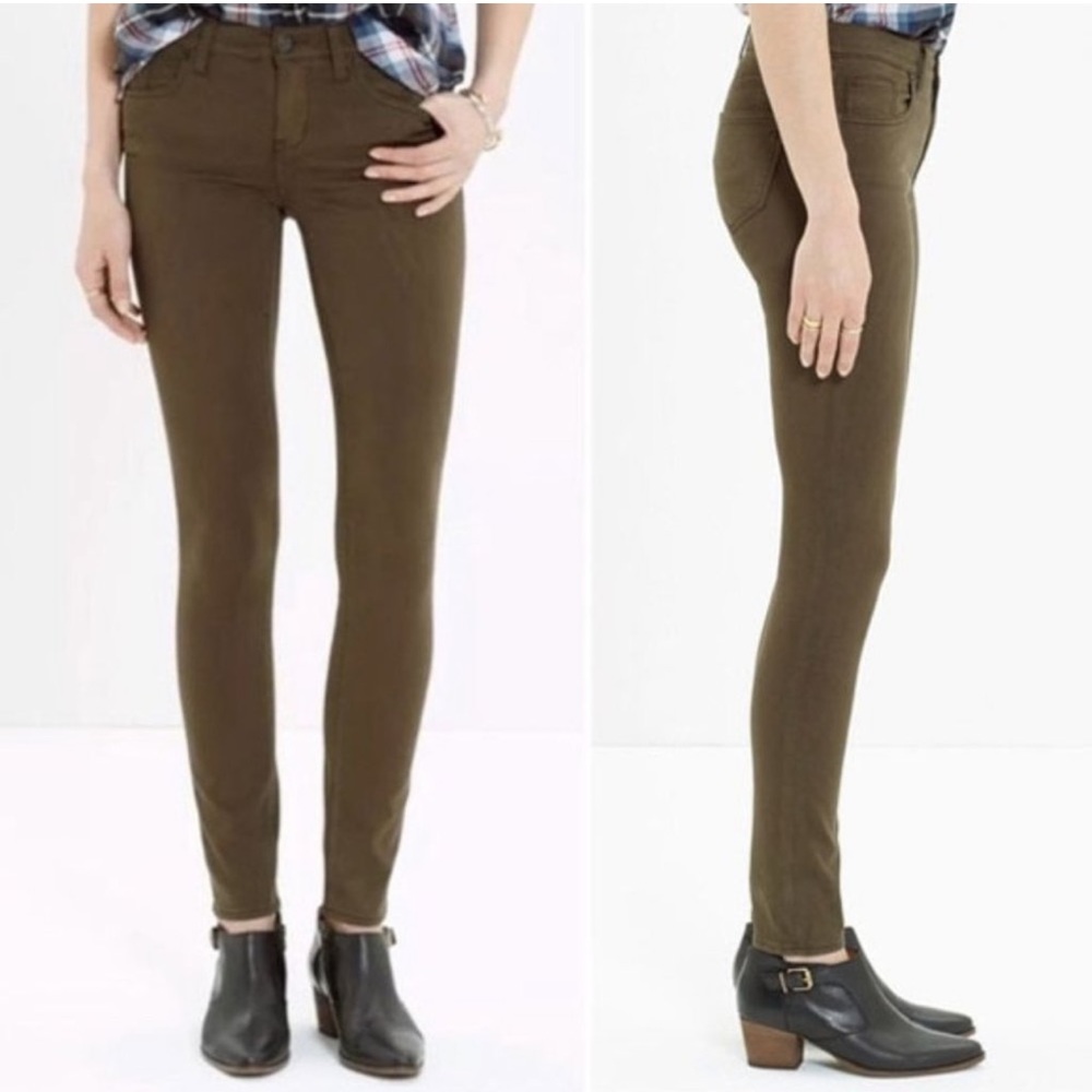 Madewell Skinny Skinny Olive Green Jeans 27x32